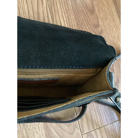 Patricia Nash Rivoli Black Coin Italian Leather Crossbody Adj Strap Purse - Picture 5 of 6